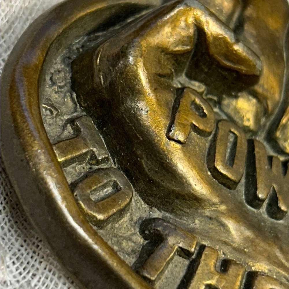 Extremely Rare sculptured Power to the People heavy belt buckle limited